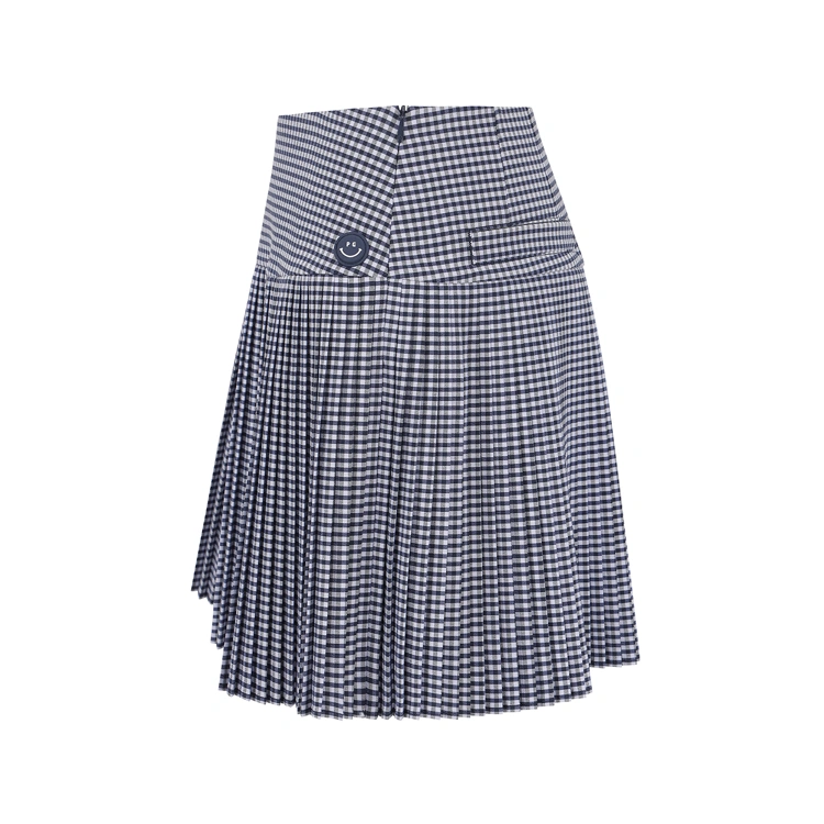 Chân váy golf nữ xếp ly họa tiết caro xanh navy — ảnh 4
