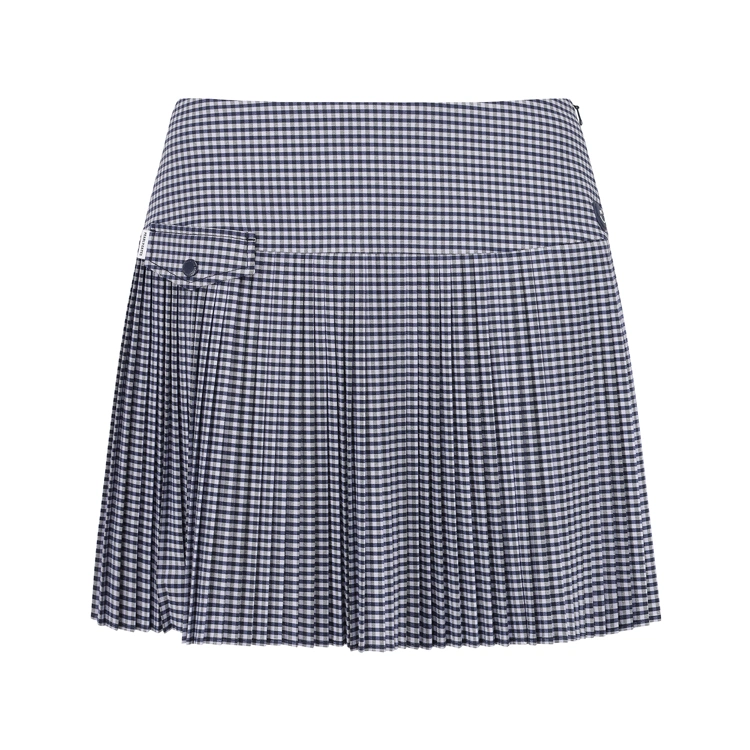 Chân váy golf nữ xếp ly họa tiết caro xanh navy — ảnh 2