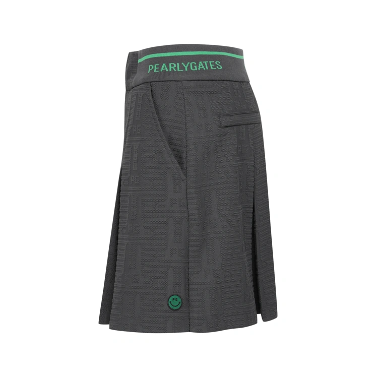 Chân váy golf nữ xếp ly họa tiết logo màu xám — ảnh 3