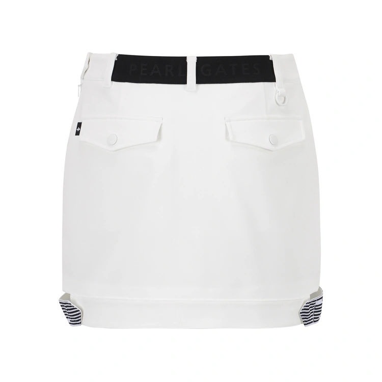 Chân váy golf nữ dáng ngắn phối viền kẻ sọc trắng — ảnh 2