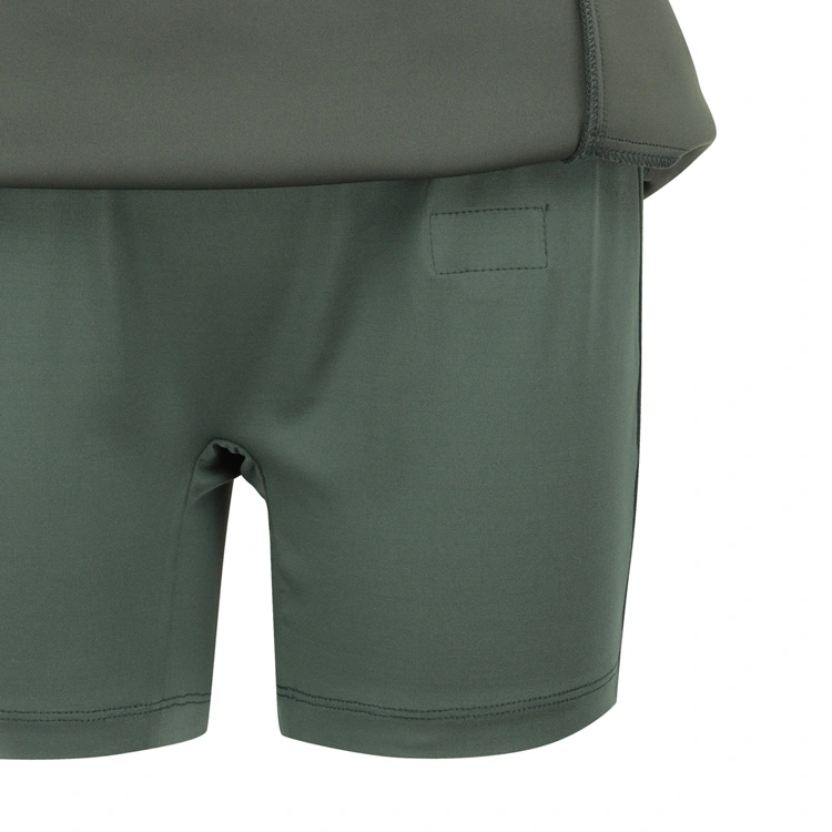 Váy golf nữ dáng A túi gập màu kaki — ảnh 6
