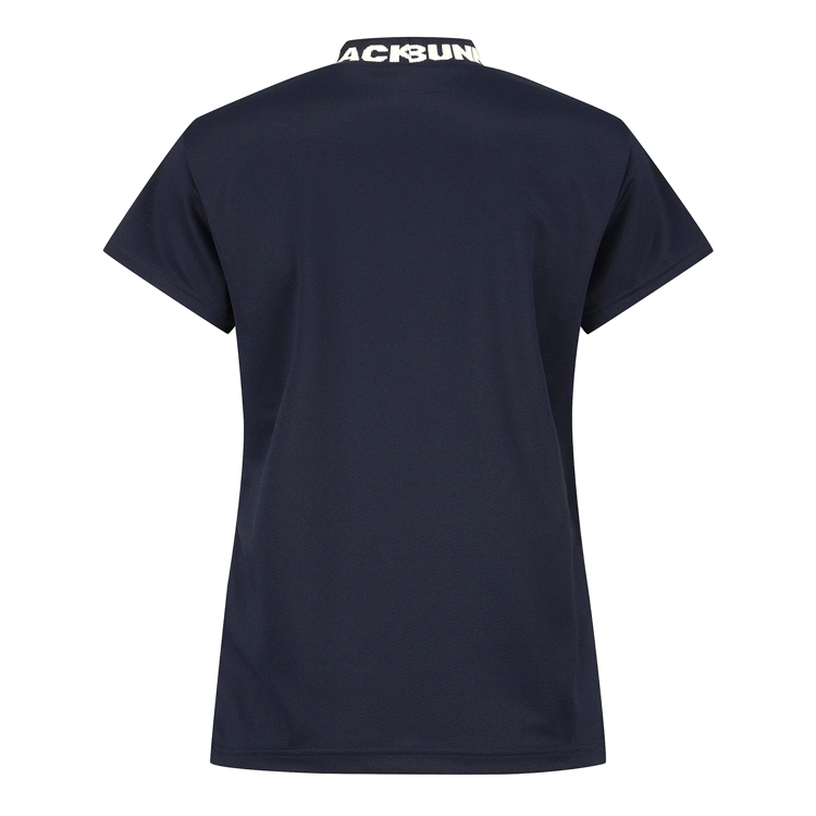 Áo golf nữ cổ cao chữ trắng tay ngắn xanh navy — ảnh 2