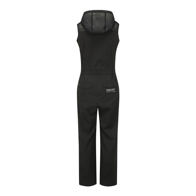 Jumpsuit golf nữ không tay màu đen có mũ — ảnh 2