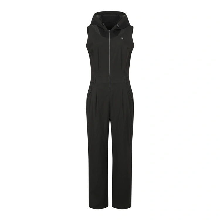 Jumpsuit golf nữ Pearly Gates màu đen không tay có mũ