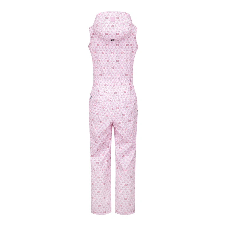 Jumpsuit nữ không tay họa tiết logo màu hồng — ảnh 2