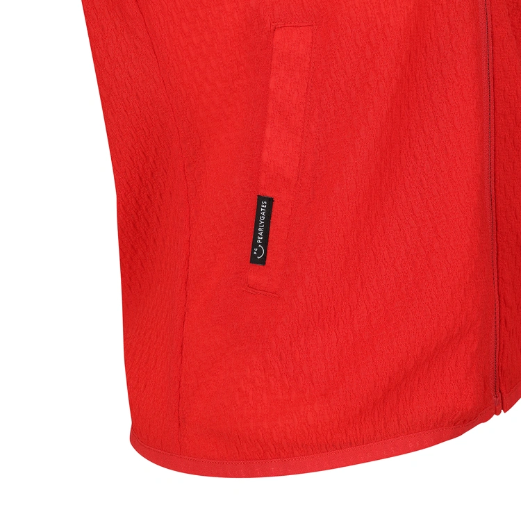Áo golf nữ tay dài khoá kéo màu đỏ — ảnh 5