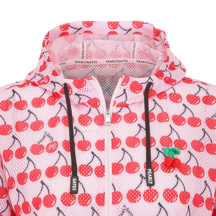Áo khoác golf nữ họa tiết cherry màu hồng — ảnh 3