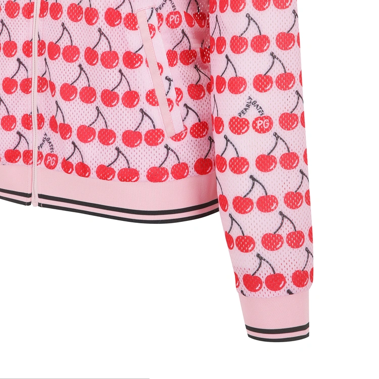 Áo khoác golf nữ họa tiết cherry màu hồng — ảnh 4