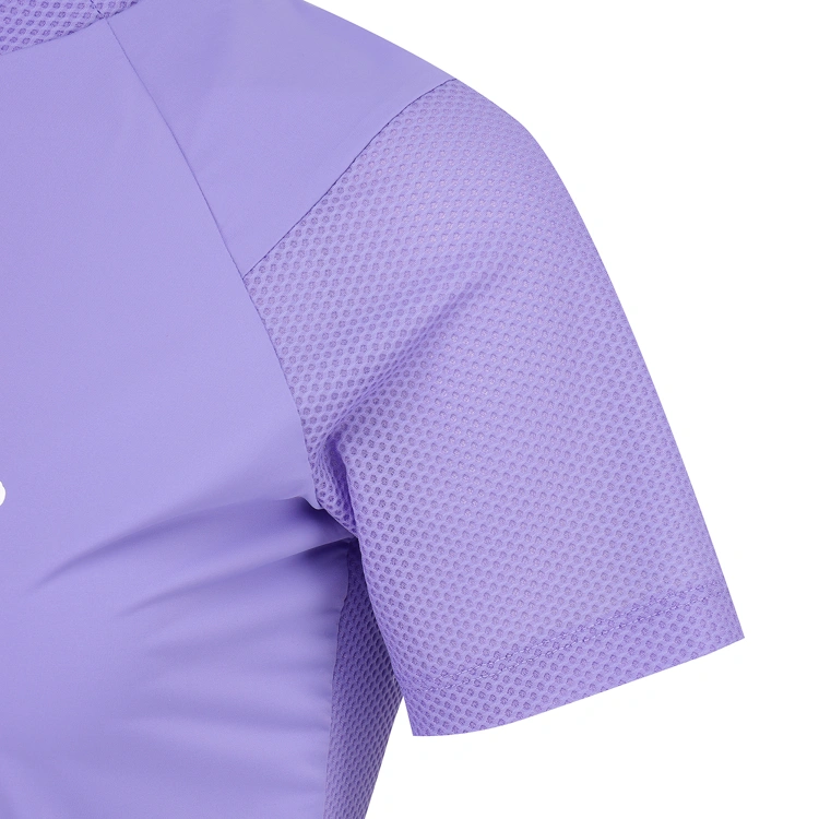 Áo golf nữ cổ tàu phối vải lưới tím — ảnh 5