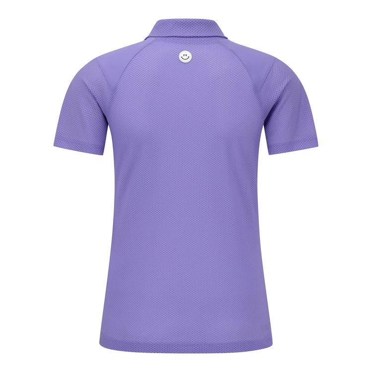 Áo golf nữ cổ tàu phối vải lưới tím — ảnh 3