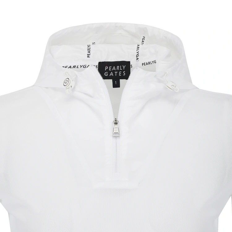 Áo golf nữ tay dài cổ trụ khóa trắng — ảnh 3