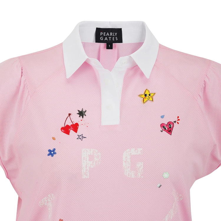 Áo golf nữ cổ bẻ tay ngắn màu hồng Pearly Gates — ảnh 4