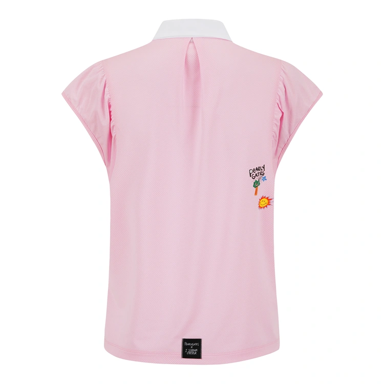 Áo golf nữ cổ bẻ tay ngắn màu hồng Pearly Gates — ảnh 3