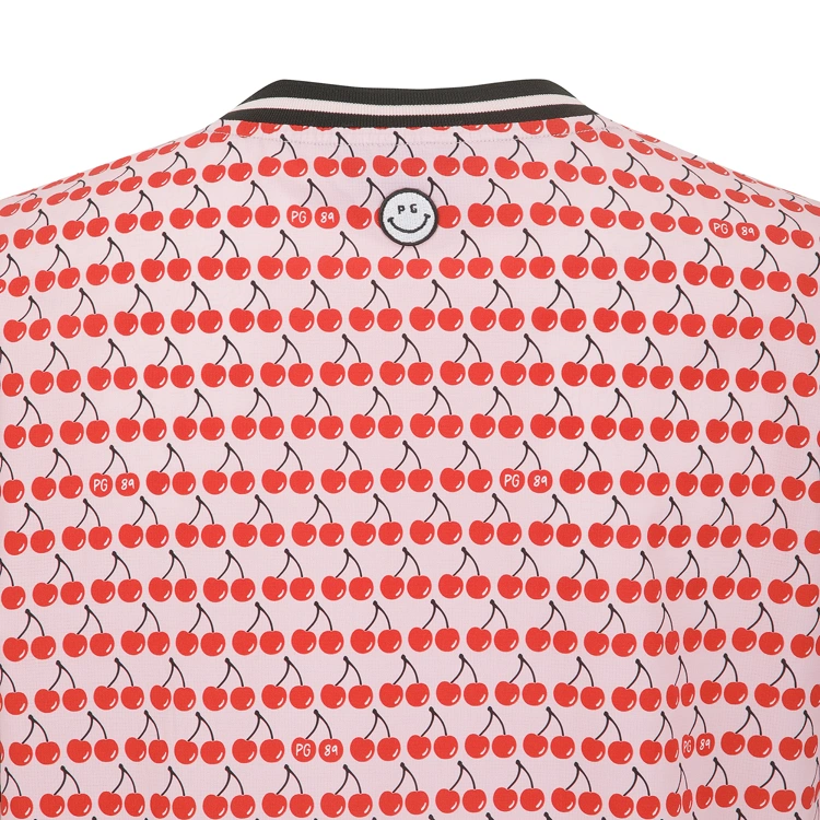 Áo golf nữ dáng suông họa tiết cherry màu hồng — ảnh 6