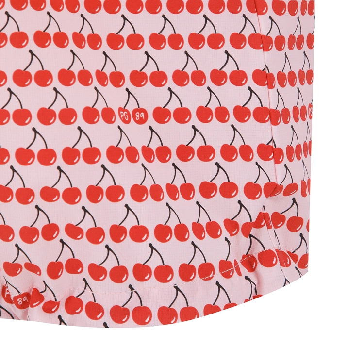 Áo golf nữ dáng suông họa tiết cherry màu hồng — ảnh 5