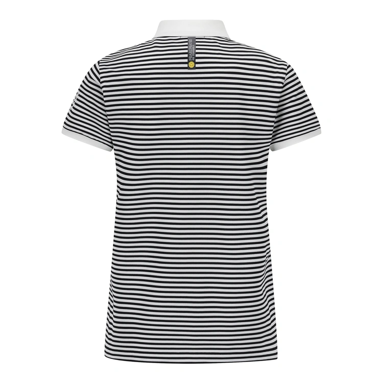 Áo golf nữ tay ngắn kẻ sọc ngang trắng đen — ảnh 2