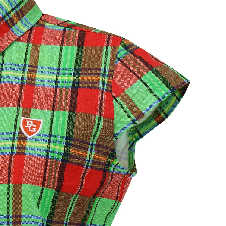 Áo golf nữ tay ngắn cổ bẻ họa tiết kẻ caro xanh lá — ảnh 4