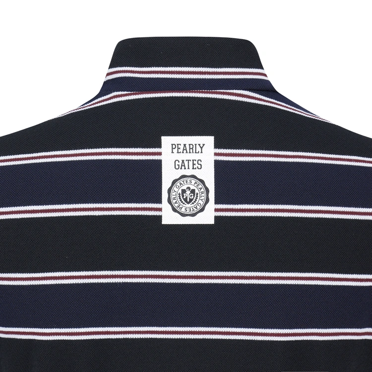 Áo golf nữ cổ cao tay ngắn kẻ sọc xanh navy — ảnh 6