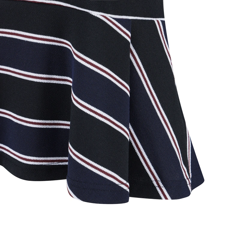 Áo golf nữ cổ cao tay ngắn kẻ sọc xanh navy — ảnh 5