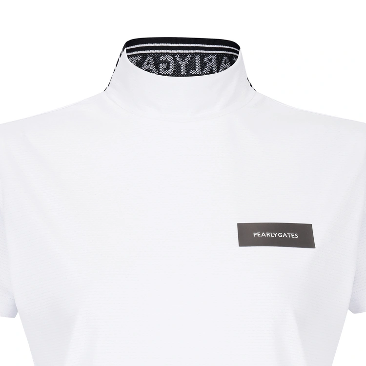 Áo golf nữ tay ngắn cổ cao phối logo màu trắng — ảnh 3