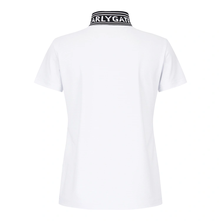 Áo golf nữ tay ngắn cổ cao phối logo màu trắng — ảnh 2