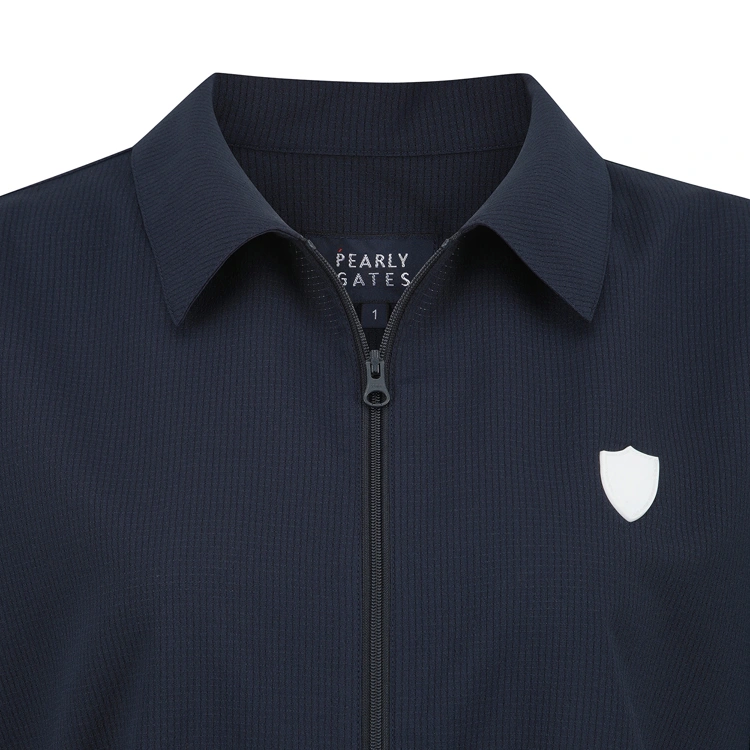 Áo golf nữ tay ngắn khóa giữa màu xanh navy — ảnh 3