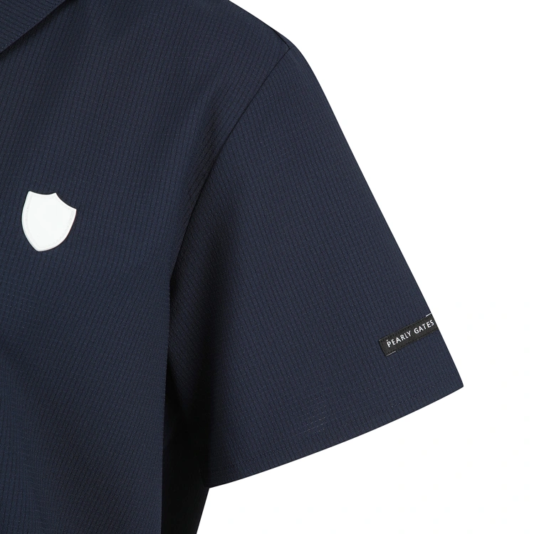 Áo golf nữ tay ngắn khóa giữa màu xanh navy — ảnh 4