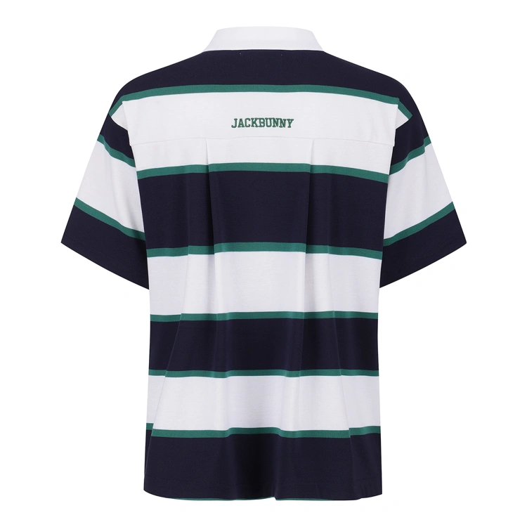 Áo golf nữ tay ngắn kẻ sọc ngang xanh navy — ảnh 2