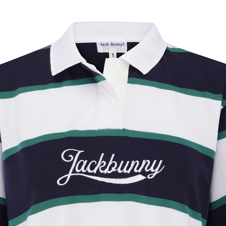 Áo golf nữ tay ngắn kẻ sọc ngang xanh navy — ảnh 3