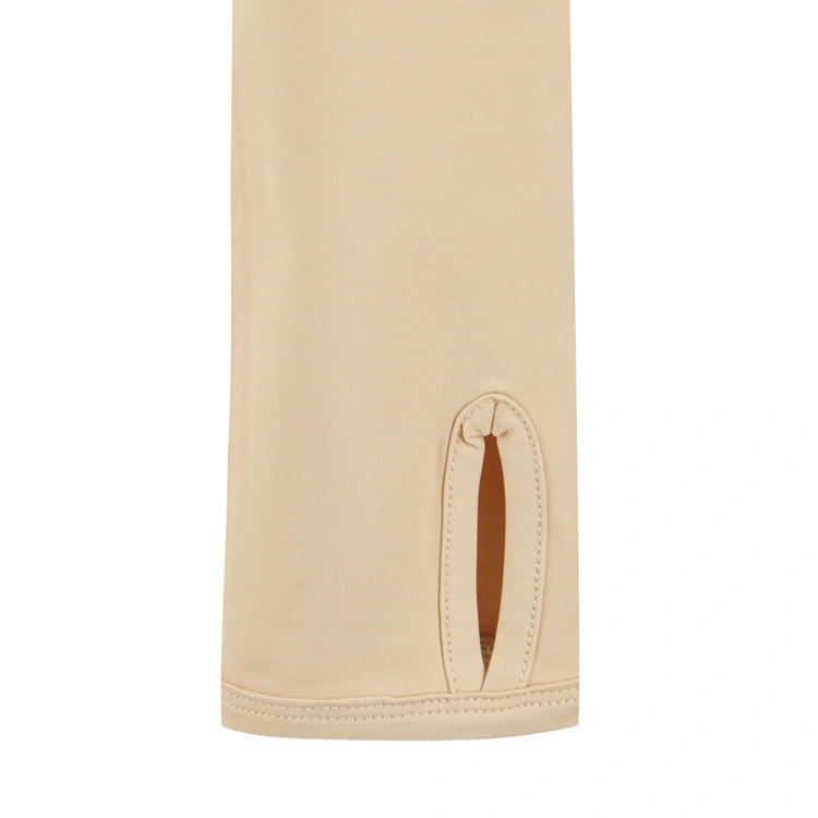 Áo golf nữ tay dài dáng croptop màu be — ảnh 5