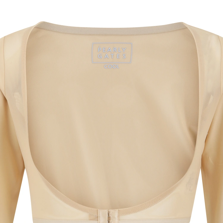 Áo golf nữ tay dài dáng croptop màu be — ảnh 3