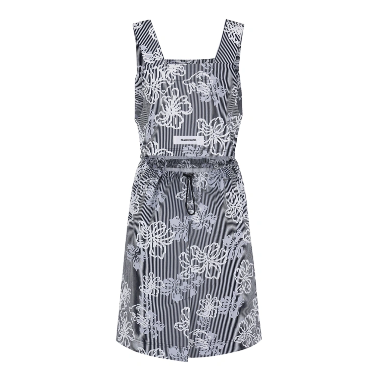 Đầm golf nữ dây vuông họa tiết hoa màu xanh navy — ảnh 2