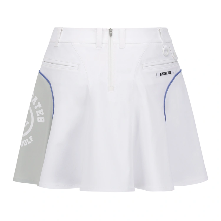 Váy golf nữ dáng xòe màu trắng phối viền xanh — ảnh 2