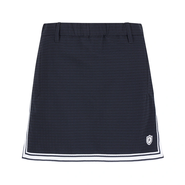 Chân váy golf nữ Pearly Gates dáng A màu xanh navy phối viền trắng