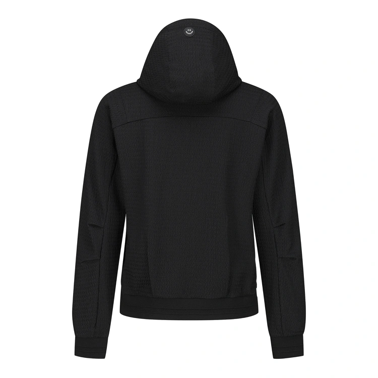 Áo khoác golf nữ dáng bomber có mũ màu đen — ảnh 2