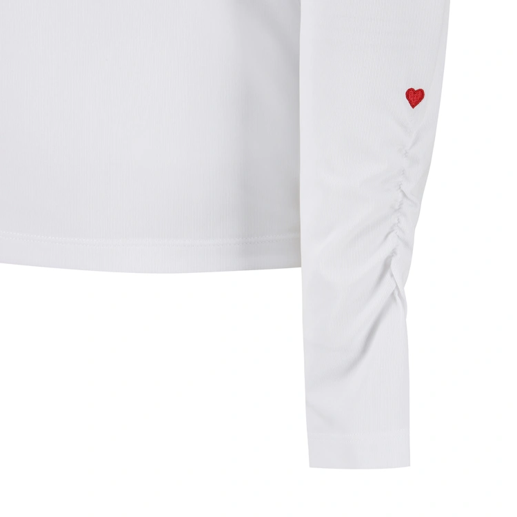 Áo golf nữ tay dài cổ bèo màu trắng — ảnh 4