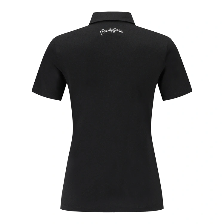 Áo golf nữ tay ngắn cổ bẻ nơ đen — ảnh 2