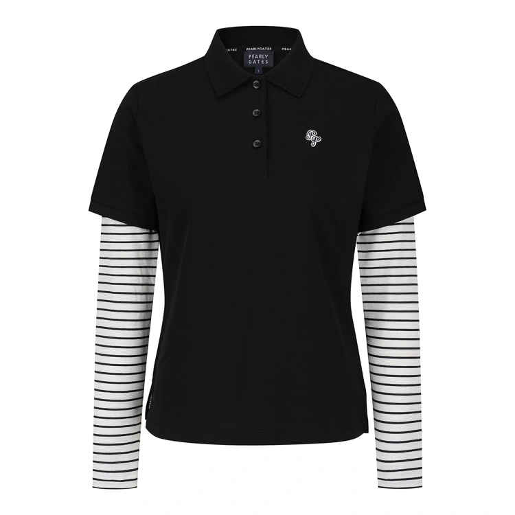 Áo polo golf nữ cổ bẻ tay ngắn màu đen — ảnh 2
