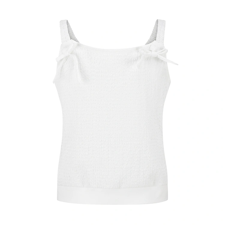 Áo tank top golf nữ dáng ôm màu trắng — ảnh 2