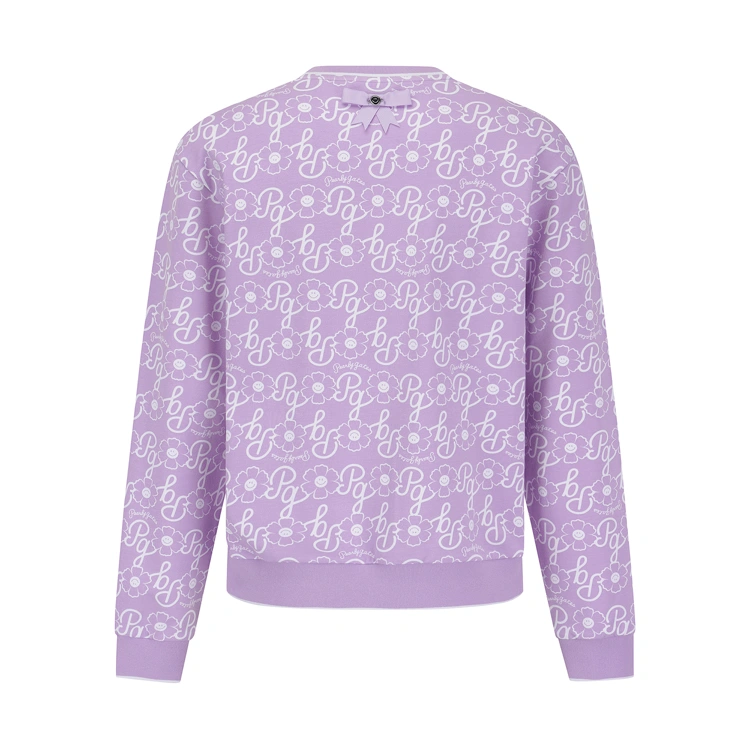 Áo golf nữ tay dài họa tiết hoa màu hồng lilac — ảnh 2