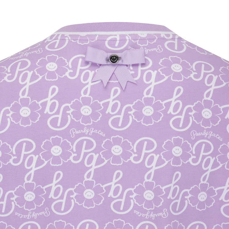 Áo golf nữ tay dài họa tiết hoa màu hồng lilac — ảnh 5