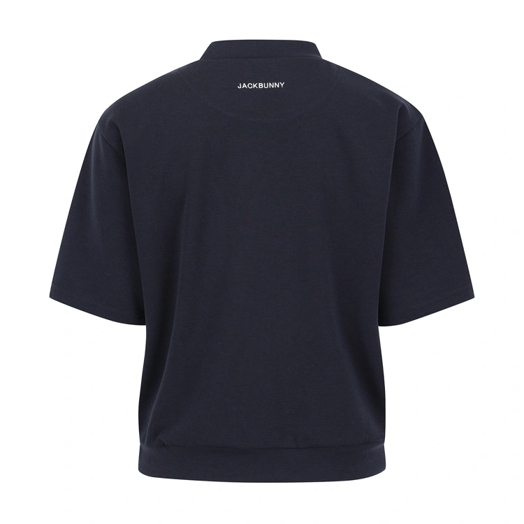 Áo golf nữ tay ngắn cổ trụ cao màu xanh navy — ảnh 2