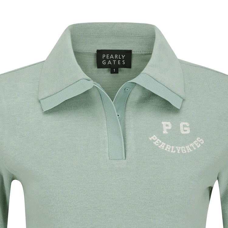 Áo golf nữ cổ bẻ tay dài màu xanh mint — ảnh 3