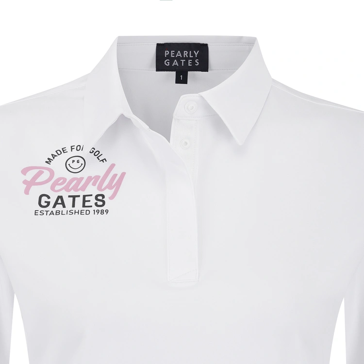 Áo golf nữ tay dài cổ bẻ màu trắng — ảnh 3