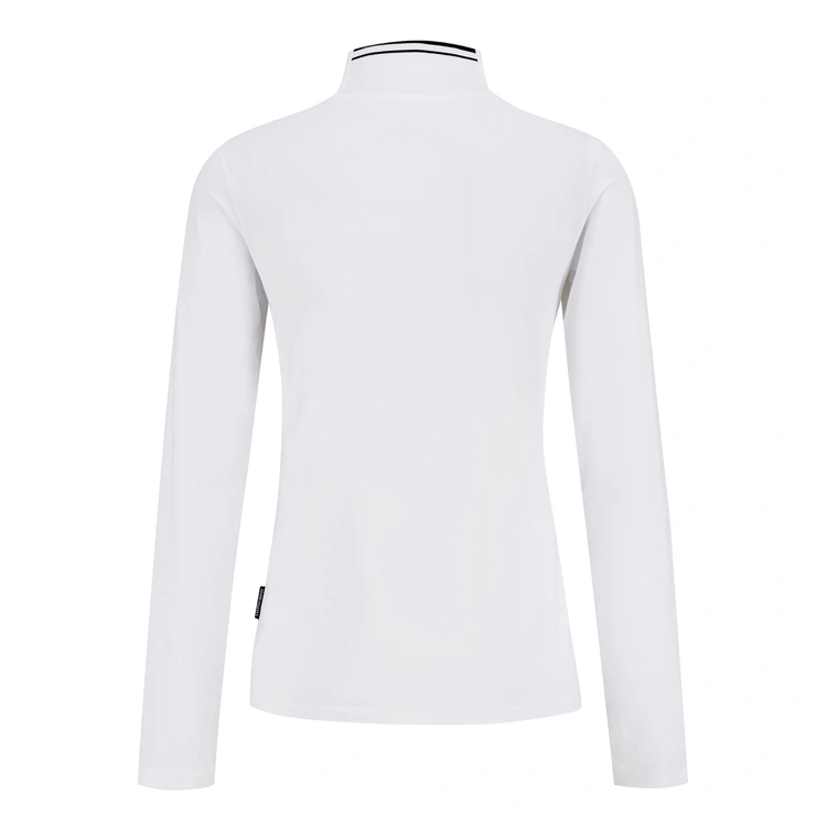 Áo golf nữ dáng ôm cổ lọ tay dài màu trắng — ảnh 2