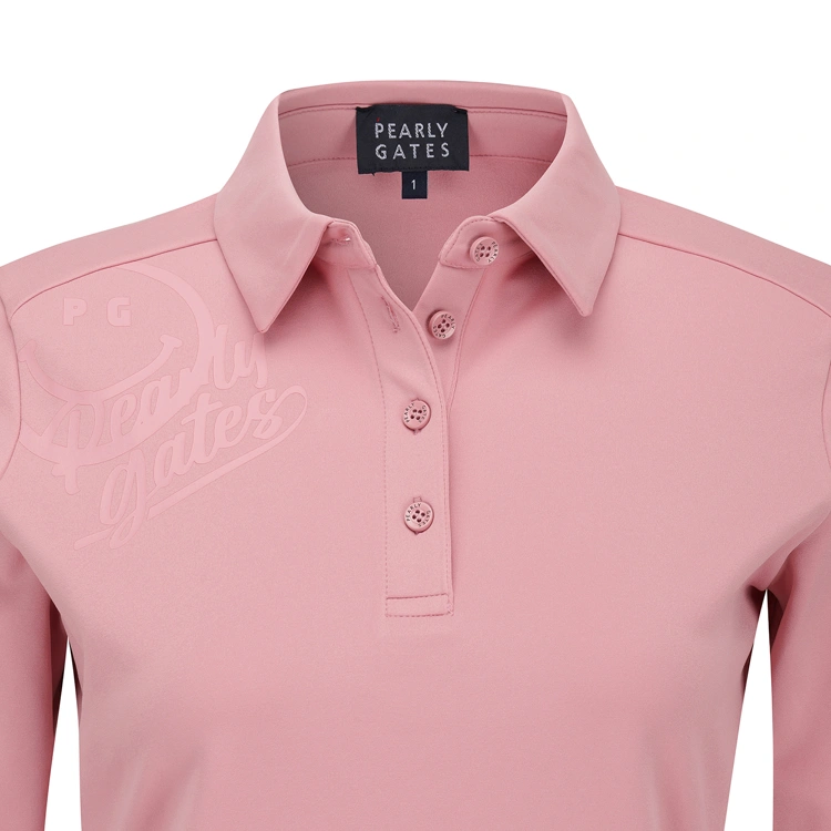 Áo golf nữ tay dài cổ bẻ màu hồng — ảnh 3
