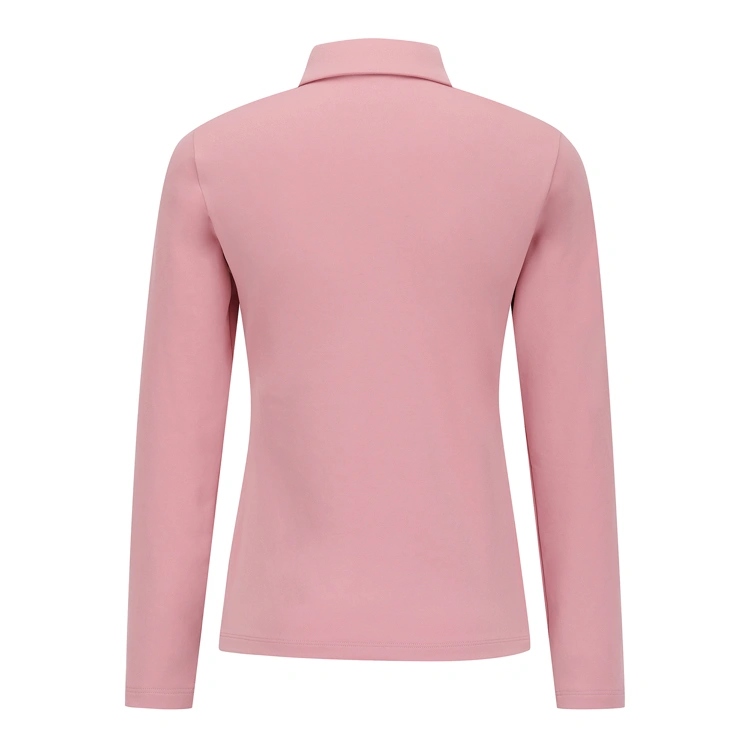 Áo golf nữ tay dài cổ bẻ màu hồng — ảnh 2