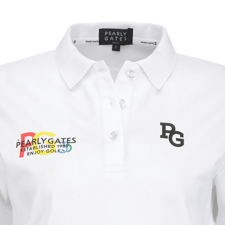 Áo polo golf nữ Pearly Gates trắng phối logo màu — ảnh 6
