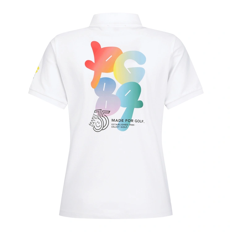 Áo polo golf nữ Pearly Gates trắng phối logo màu — ảnh 3