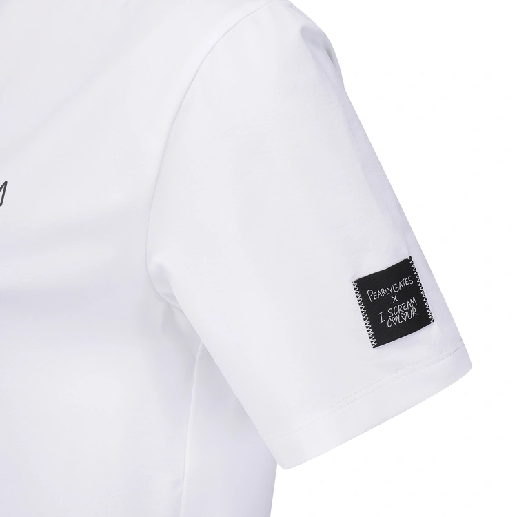 Áo golf nữ tay ngắn họa tiết icon trắng — ảnh 6